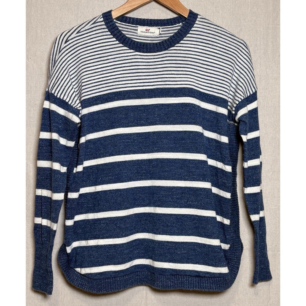 Vineyard Vines Relaxed Cotton Striped Sweater  cotton striped‎ women's Size XS